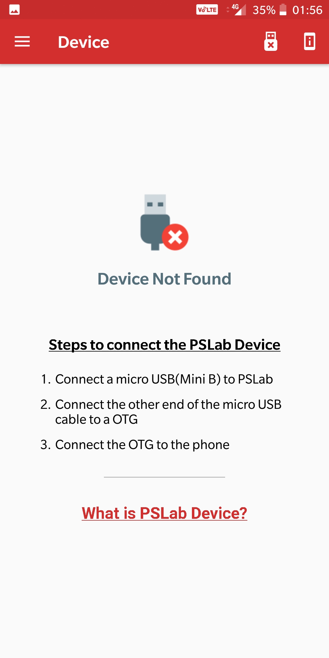 Device Not Connected